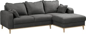 Тъмносив ъглов диван (десен ъгъл) Beata - Ropez