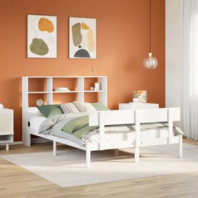 3321807 vidaXL Легло с етажерка за книги, без матрак, 120x200 см, бор масив