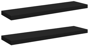 323839 vidaXL Окачени стенни рафтове, 2 бр, черни, 90x23,5x3,8 см, МДФ