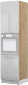 Висок подов шкаф за фурна Raval K23-60-2KR-Oak - White glossy