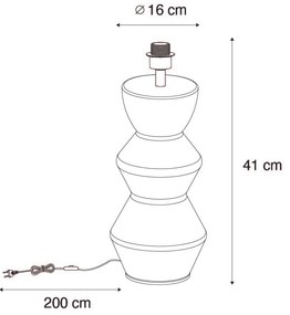 Дизайнерска настолна лампа черна керамика 16 см без абажур - Alisia