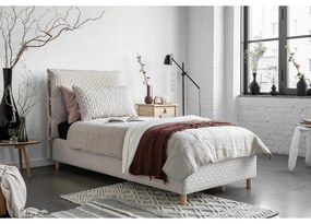 Бежово тапицирано единично легло и решетка 90x200 cm Sleepy Luna - Miuform