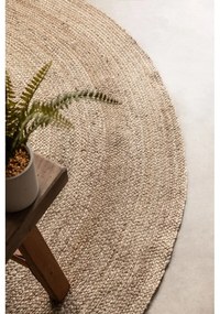 Двустранен ютен кръгъл килим в естествен цвят ø 100 cm Braided Grey – Hanse Home