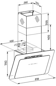 Абсорбер за камина Pyramis Vetrio-Дължина: 60 см-Тъмно сиво