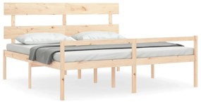 3195371 vidaXL Легло за възрастни с табла, 200x200 см, масивно дърво