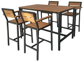 Градински бар комплект в естествен цвят за 4 души Nova - Bonami Selection