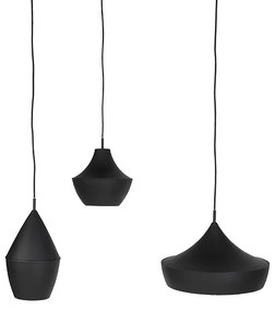 Комплект от 3 интелигентни висящи лампи черни със злато с включен Wifi A60 - Depeche