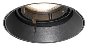 Комплект от 6 модерни вградени спота черни GU10 кръгли без рамка - Oneon