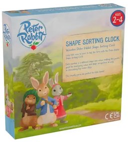 Дървен Пъзел Peter Rabbit, Часовник, пастелни цветове