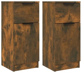 817001 vidaXL Сайдборди, 2 бр, опушен дъб, 30x30x70 см, инженерно дърво