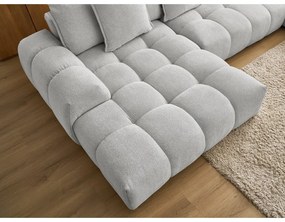 Светлосив шенилов сгъваем/с място за съхранение ъглов диван (десен ъгъл/U форма) Everest – Bobochic Paris