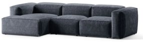 Сиво-син ъглов диван от рипсено кадифе (ляв ъгъл) Bergano – Cosmopolitan Design