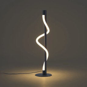 Модерна настолна лампа черна с LED 3-степенно димиране - Twirl