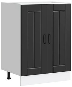 853678 vidaXL Шкаф за мивка, Lucca, черен, инженерно дърво