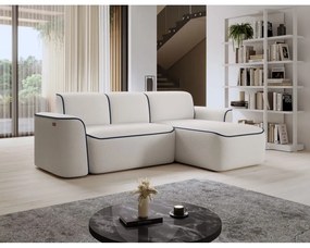 Син/кремав ъглов диван от прежда с примки от букле (десен ъгъл) Ume – ELTAP