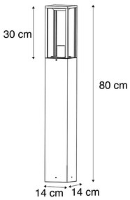 Индустриална градинска подова лампа черен 80 cm IP44 - Charlois