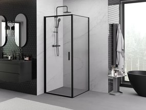 Mexen Exo-B люлееща се душ кабина 90 x 90 см, прозрачна, черна - 817-090-090-70-00
