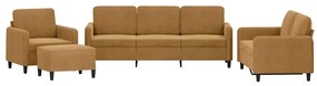 3201951 vidaXL Комплект дивани от 4 части, кафяв, кадифе