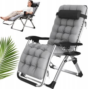 Сгъваем градински шезлонг с възглавница TDC01-BK Черен