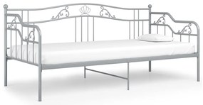 324763 vidaXL Рамка за разтегателен диван, сива, метал, 90x200 см