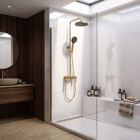 Комплект за душ PREMIUM Rea Maxim Brush Gold