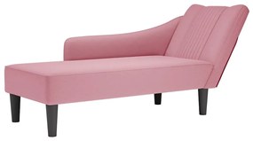 4009795 vidaXL Кушетка с десен подлакътник, розов, кадифе