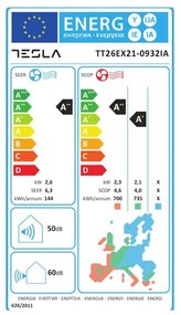 Инверторен климатик Tesla TT26EX21-0932IA, Клас A++/A+, 9000 BTU, Турбо, Самодиагностика, I Feel, Самопочистване, Бял