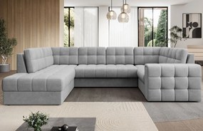 Ъглов диван Bale U-Сиво-Ляв