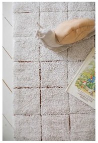 Кремав ръчно изработен памучен килим подходящ за пране 200x300 cm Mosaic – Lorena Canals