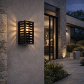 Модерна външна стенна лампа черна 26 см IP44 - Reims