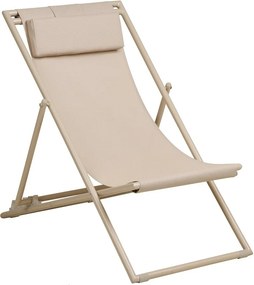 Бежов градински шезлонг метален Curtis – House Nordic