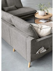 Сив разтегателен ъглов диван (десен ъгъл/"U" форма) Charming Charlie – Miuform