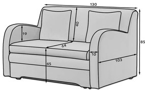Бял сгъваем/с място за съхранение диван от прежда с примки от букле 130 cm Ario – ELTAP