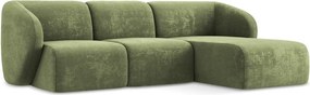 Зелен шенилов ъглов диван (десен ъгъл) Lani – Makamii