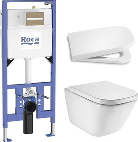 Комплект за WC Duplo S 135 mm 4 в 1 с The Gap Square Rimless (бутон по избор) (A8900A902E + A34647L000 + A80147200B)