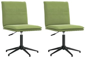 3315370 vidaXL Трапезни столове, 2 бр, светлозелени, кадифе