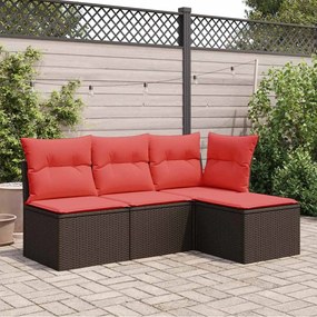 366231 vidaXL Градински стол с възглавница, кафяв, 55x55x37 см, полиратан