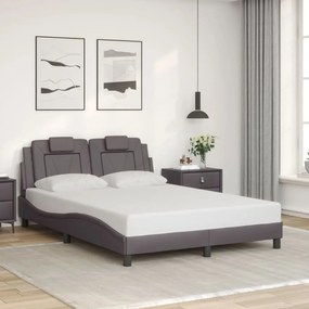 3208085 vidaXL Рамка за легло Viana без матрак, сива, 120x200 см, изкуствена кожа