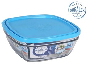 Херметическа Кутия за Обяд Duralex Freshbox Син Квадратек (2 L) (20 x 20 x 8 cm)