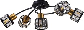 Плафонен полилей ZAHARA 5xE27/10W/230V черен