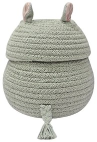 Светлосива текстилна детска кошница за играчки ø 15x15 cm Mini Henry the Hippo – Lorena Canals