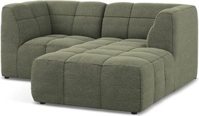 Зелен ъглов диван от прежда с примки от букле (десен ъгъл) Aloha – Makamii