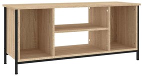 826286 vidaXL ТВ шкаф, бетонно сиво, 102x35x45 см, инженерно дърво