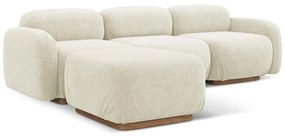 Кремав модулен ъглов диван от букле Ailani – Makamii