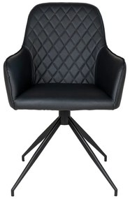 Черен тапициран трапезен стол Harbo – House Nordic