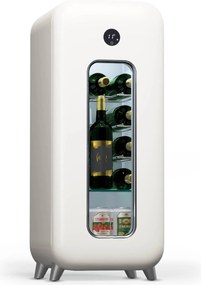 Klarstein Shirley 15 Uno, охладител за вино, 15 бутилки, 5 - 20 °C, сензорно управление, ретро