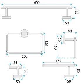 Комплект аксесоари за баня GRID Brush Copper 4 части