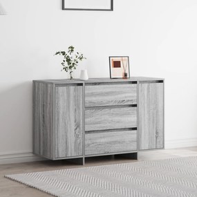 Sonata H Комод Сив Сонама 120x41x75 см Инженерна дървесина