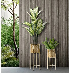 Комплект от 2 стойки за саксии в златисто, височина 52 cm Golvy - Mauro Ferretti