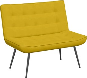 4012343 vidaXL Пейка, жълта, 110x74x84 см, кадифе